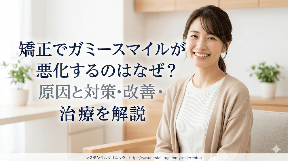 矯正でガミースマイルが悪化するのはなぜ？原因と対策・改善治療を解説