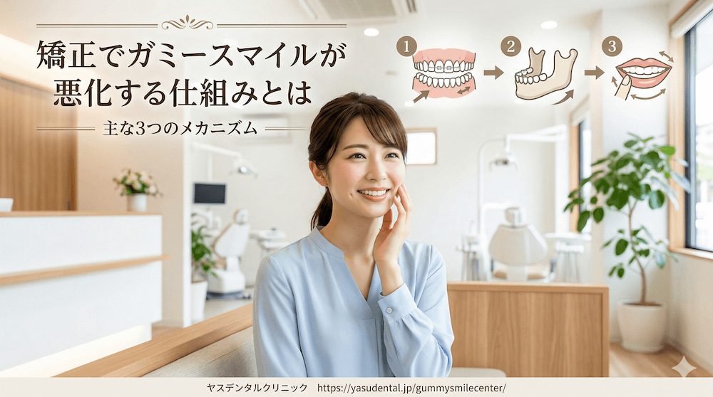 矯正でガミースマイルが悪化する仕組みとは｜主な3つのメカニズム