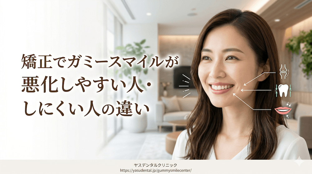矯正でガミースマイルが悪化しやすい人・しにくい人の違い