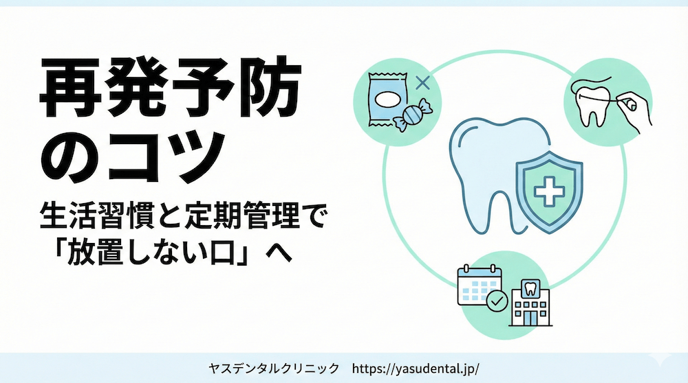 再発させない予防|生活習慣(間食)と定期管理で「放置しない口」へ