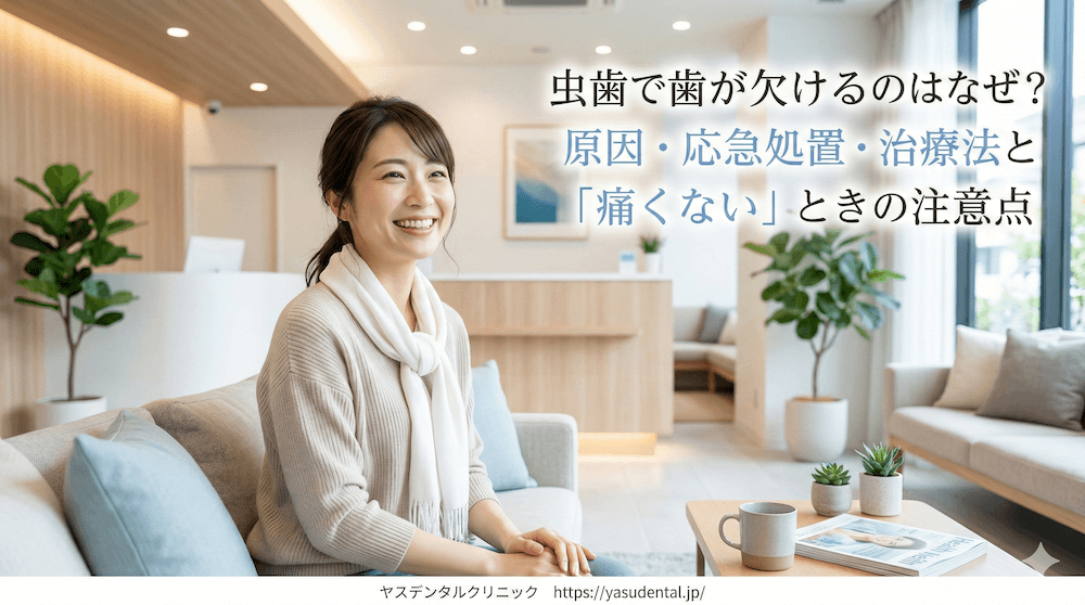 虫歯で歯が欠けるのはなぜ?原因・応急処置・治療法と「痛くない」ときの注意点