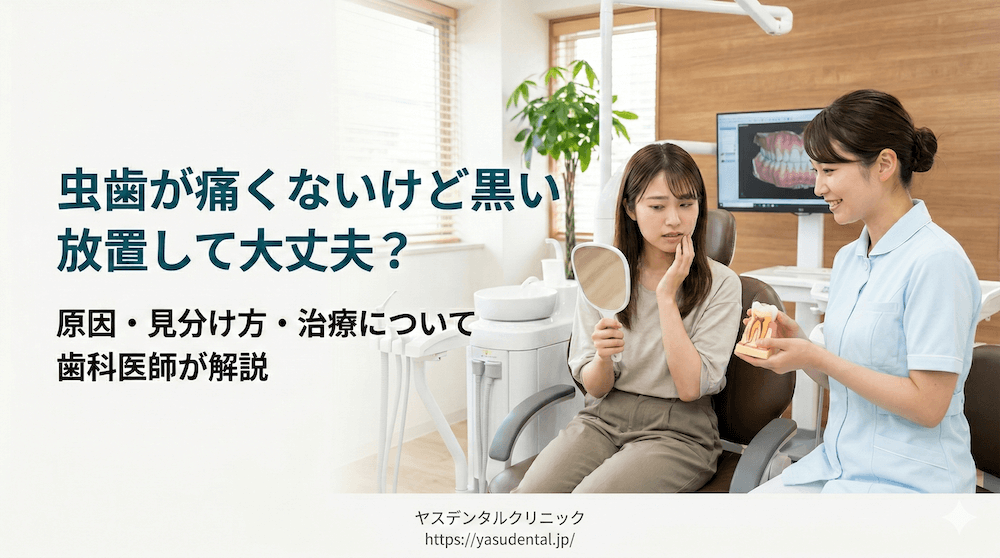 虫歯が痛くないけど黒い|放置して大丈夫?原因・見分け方・治療について歯科医師が解説