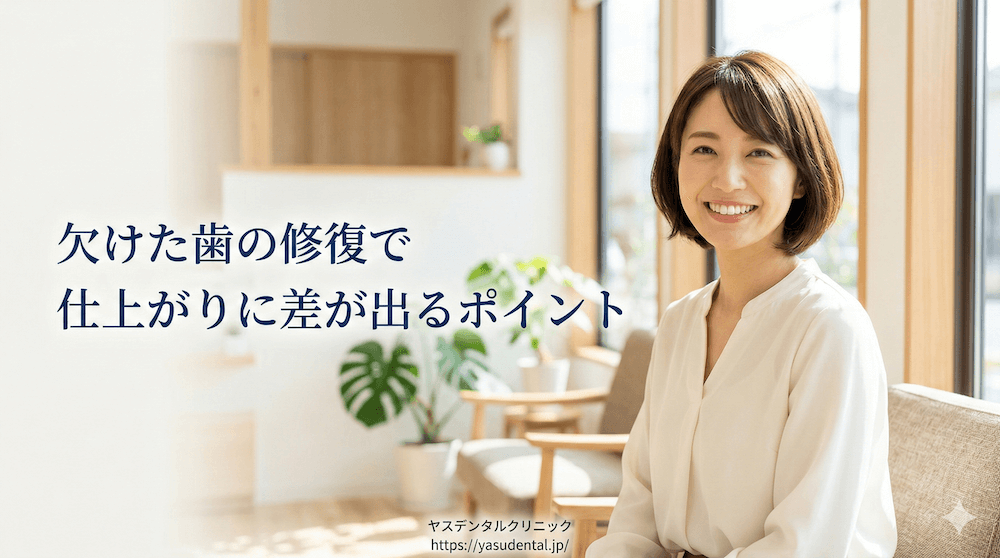 欠けた歯の修復で仕上がりに差が出るポイント