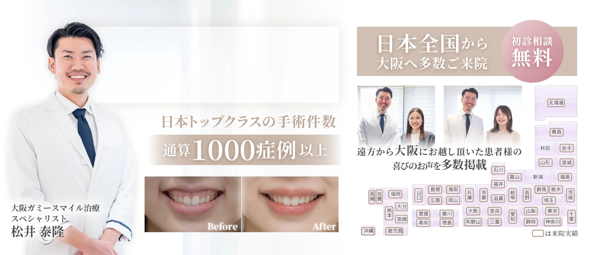 大阪でガミースマイル治療は私にお任せください