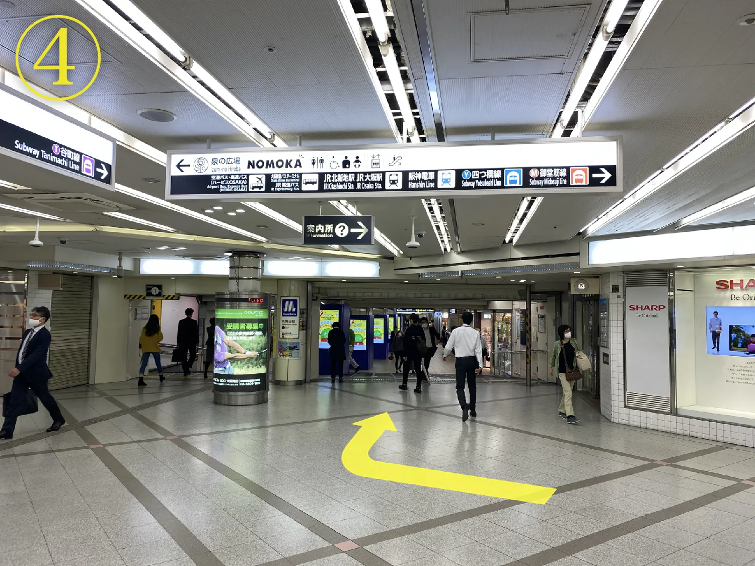 右手に曲がり、真っ直ぐ進んでください。