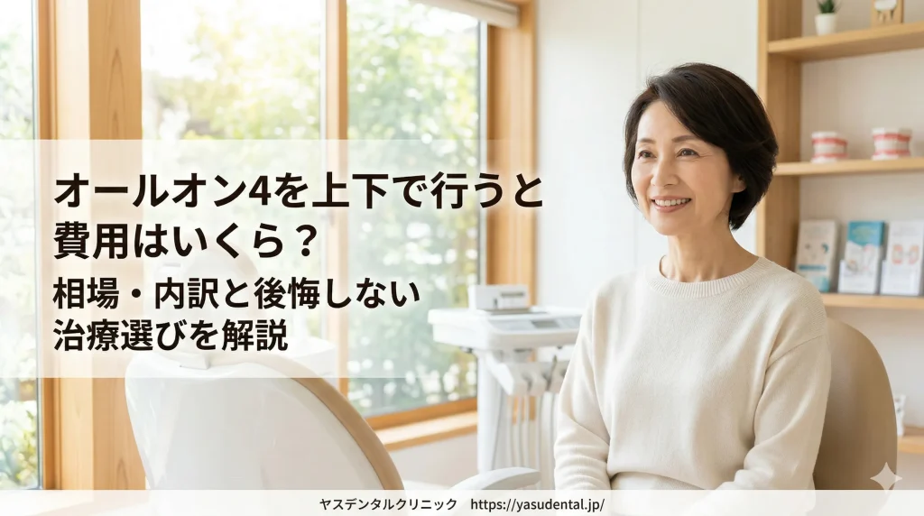 オールオン4を上下で行うと費用はいくら？相場・内訳と後悔しない治療選びを解説